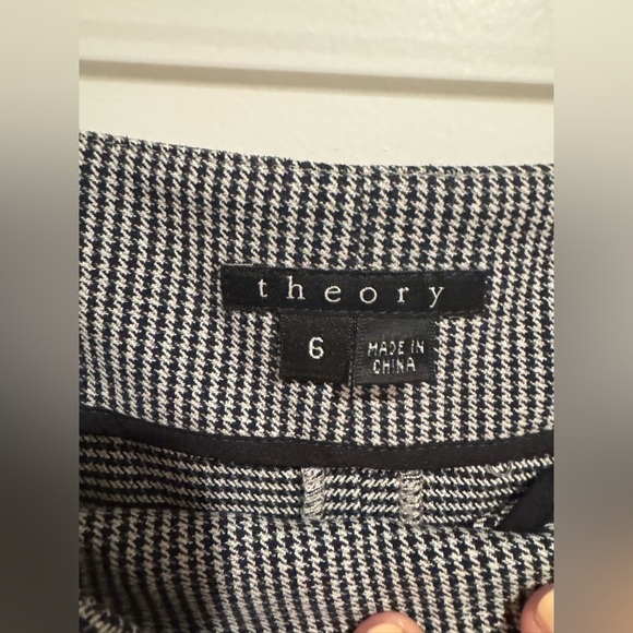 Theory Black and White Houndstooth Knee-Length Pencil Skirt for Work Size 6 - Picture 2 of 6